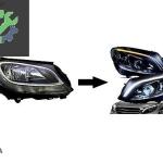 MERCEDES-BENZ W205 2014- HALOJEN İÇİN 2019- LED FAR DÖNÜŞÜM SETİ