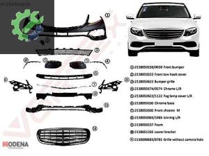 MERCEDES-BENZ W213 2020- ÖN TAMPON SETİ EXCLUSIVE PANJURLU SIFIR