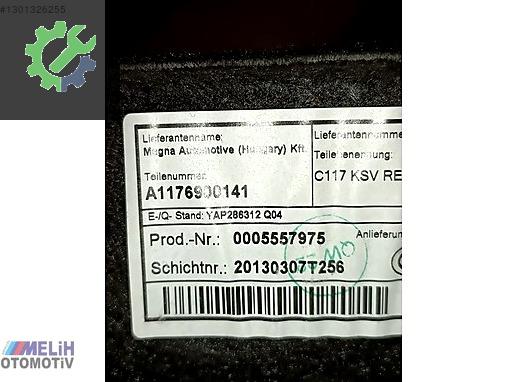 Mercedes-Benz CLA Bagaj Havuzu A1176900141 çıkma parça