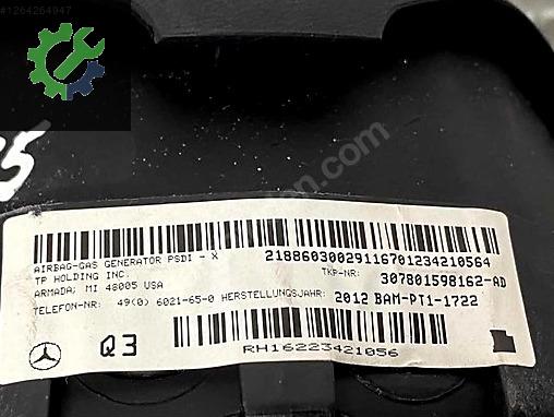 MERCEDES W204 W212 DİREKSİYON AİRBAG 307063199162-AB