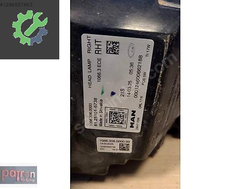 MAN TGS Sağ Ön Far 81251016738 çıkma parça