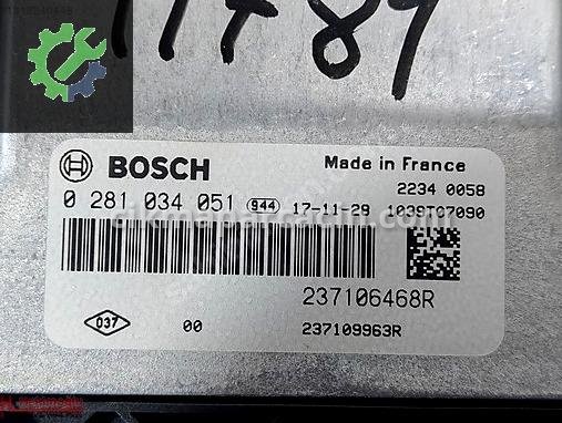 Renault Megane Enjeksiyon Beyni 237106468R çıkma parça