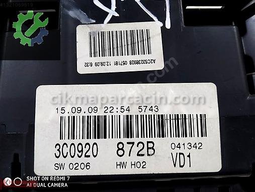 Volkswagen Passat Gösterge Paneli 3C0920872B çıkma parça
