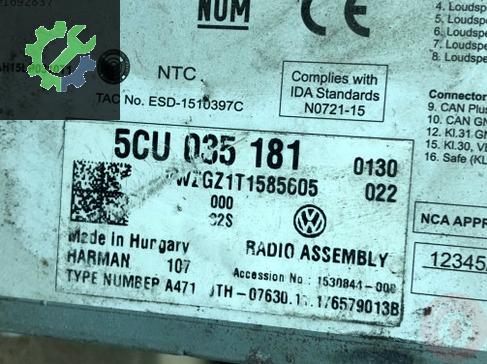 Amarok golf passat USB hafiza kartlı teyp radyo 5CU035181