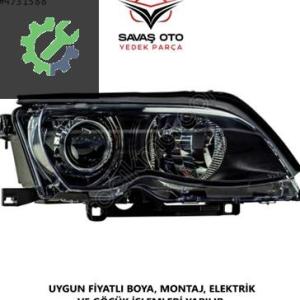 BMW 3 E46 ÖN FAR EL.MOTORLU XENON SİYAH SAĞ SOL 2001 VE ÜZERİ