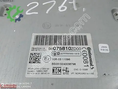 Citroen C-elysee CD Çalar çıkma parça