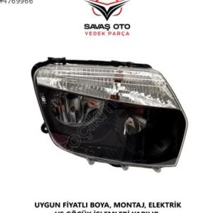 DACIA DUSTER ÖN FAR SİYAH KABL.SAĞ SOL 2009 VE ÜZERİ / TAİWAN