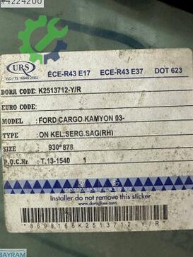 Ford Cargo Sağ Ön Kelebek Camı çıkma parça