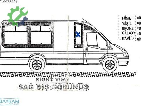 Ford Transit Sağ Yan Cam çıkma parça