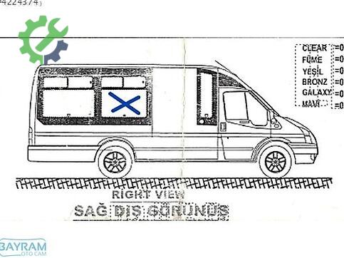 Ford Transit Sağ Yan Cam çıkma parça