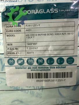 Kia Ceed Arka Cam çıkma parça