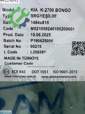 Kia Bongo Ön Cam çıkma parça