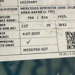Mercedes Sprinter Sağ Arka Cam Çıkma