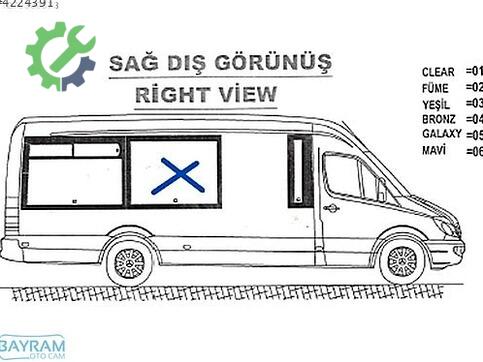 Mercedes Sprinter Sağ Yan Cam çıkma parça