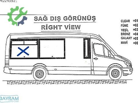 Mercedes Sprinter Sağ Yan Cam çıkma parça