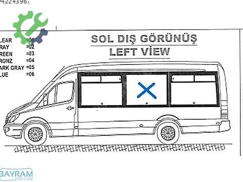 Mercedes Sprinter Sol Yan Cam çıkma parça