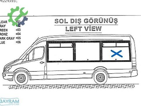Mercedes Sprinter Sol Yan Cam çıkma parça