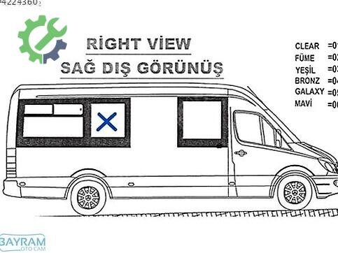 Mercedes Sprinter Sağ Yan Cam çıkma parça