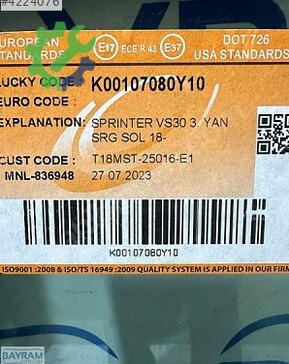 Mercedes Sprinter Sol Yan Cam çıkma parça