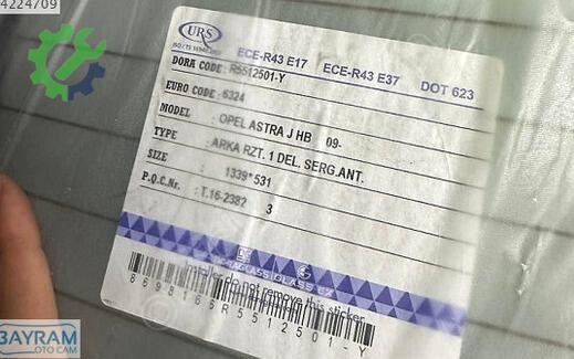 Opel Astra Arka Cam çıkma parça