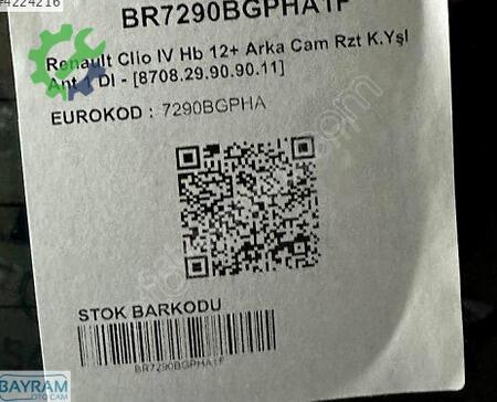 Renault Clio Arka Cam çıkma parça