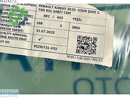 Renault Kangoo Sol Yan Cam çıkma parça