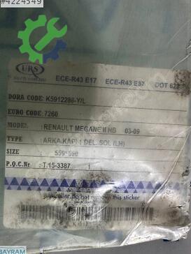 Renault Megane Sol Arka Kapı Camı çıkma parça