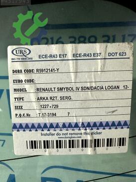 Renault Symbol Arka Cam çıkma parça