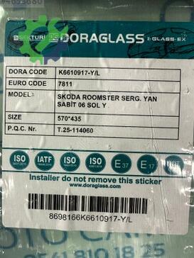 Skoda Roomster Sol Yan Cam çıkma parça