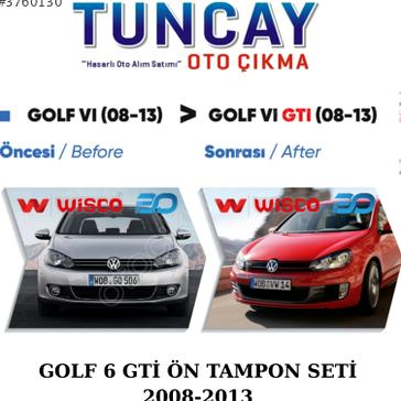 Volkswagen Golf Ön Tampon 2008-2013 çıkma parça