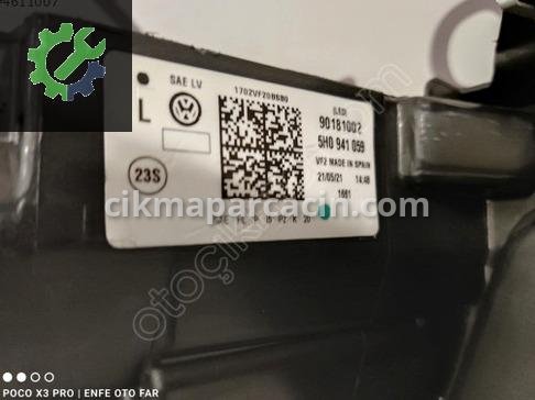 Volkswagen Golf Sol Ön Far 5H0941059 çıkma parça