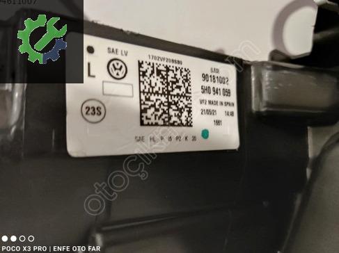 VW GOLF 8 IQ LİGHT LED XENON SOL FAR ORJİNAL SIFIR 5H0 941 059 3