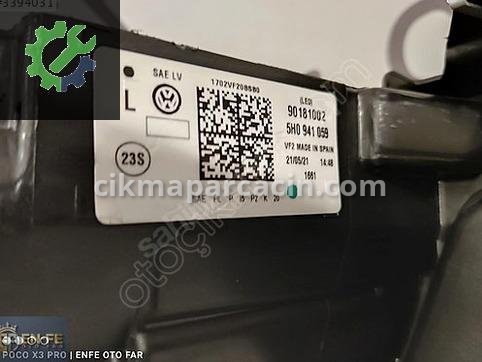 Volkswagen Golf Far çıkma parça