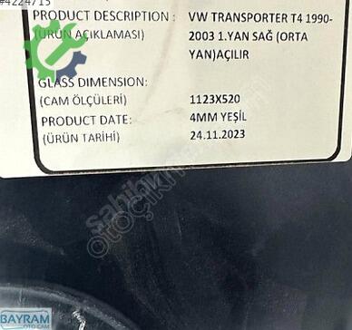 Volkswagen Transporter Yan Cam çıkma parça