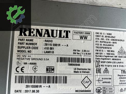 Renault Megane Teyp 281155981R çıkma parça