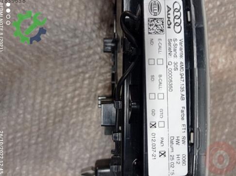 Audi Q7 Tavan Lambası 4M0947135AB çıkma parça