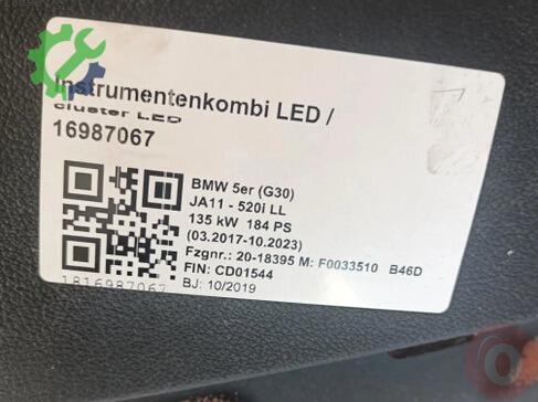 BMW 5 Serisi Torpido 51458074933 çıkma parça