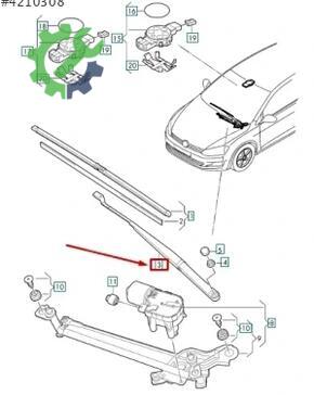 Volkswagen Golf Silecek Kolu 5G2955409 çıkma parça