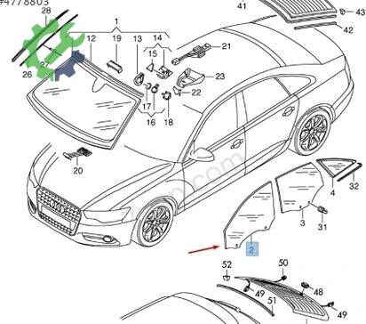 Audi A4 Kapı Camları 8K0845202D çıkma parça