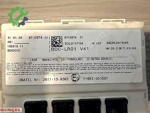 BMW X1 Beyin 8715974 çıkma parça