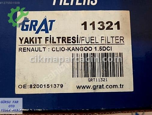 Renault Kangoo Mazot Filtresi çıkma parça