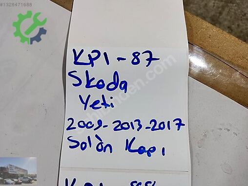 Skoda Yeti Sol Ön Kapı 2009-2013-2017 çıkma parça