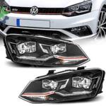 Volkswagen Polo Gti Dizayn Ön Far Seti Kırmızı Şeritli 2009-2017