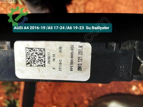 Audi A4 Su Radyatörü 2016-19 çıkma parça