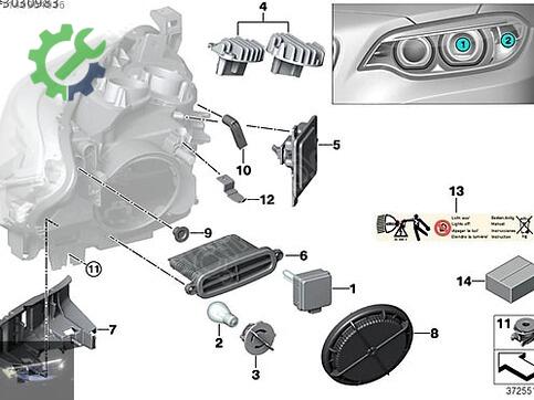 BMW 2 Serisi Far Beyni 63117363091 çıkma parça