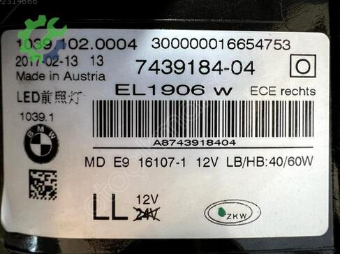 BMW 5 Serisi LED Far 63117458884 çıkma parça