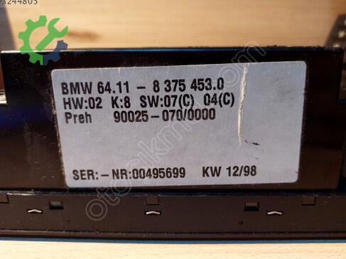 1995 BMW 5 Serisi Klima Kontrol Paneli Çıkma Parça Ankara