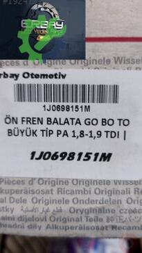 Volkswagen Bora Disk Fren Balatası 1J0698151M çıkma parça