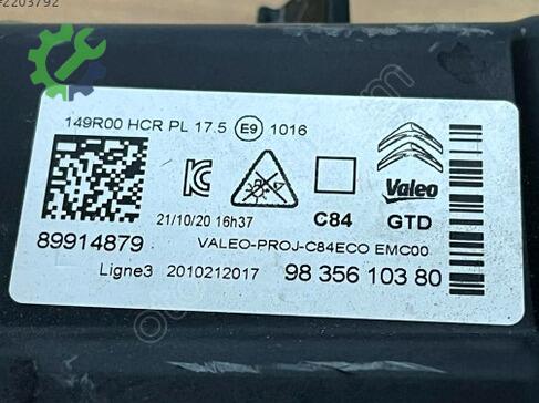 Citroen C5 LED Far 9835610380 çıkma parça