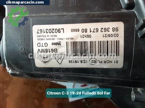Citroen C-elysee Sol Ön Far çıkma parça